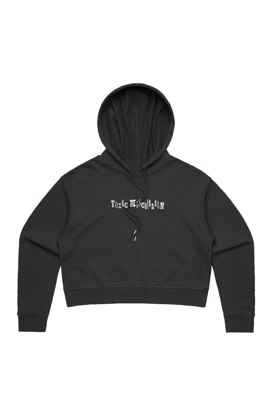 WO'S CROP HOOD TOXIC MASCULINITY BLK