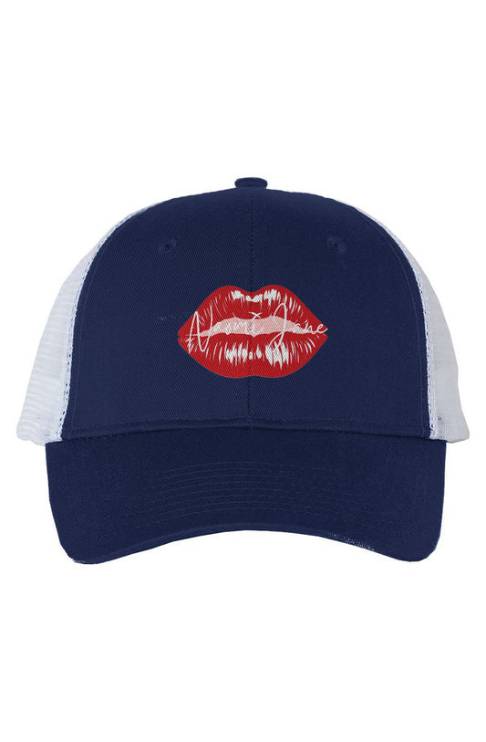 Naomi Jane Kiss White - Mesh Trucker cap - NVY